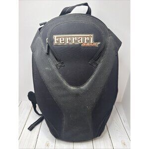 Vintage Ferrari Car Gear Black Limited Ed. Hard Backpack Travel Bag 18x13x6” GUC